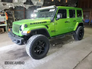 2019 Jeep Wrangler Unlimited Sahara with VIN 1C4HJXEG2KW575571, listed as a Copart auction lot 61108185 with 49,501 mi miles and Salvage title. Bid and sale history available at DreamBid. Image 1.