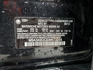 2013 BMW 3 Series 335i z VIN WBA3A9G53DNN73254, wystawiony jako Copart lot #42039625 z przebiegiem Nie podano mil oraz Szkoda całkowita • Salvage title. Historia ofert i sprzedaży dostępna na DreamBid. Obrazek 13.