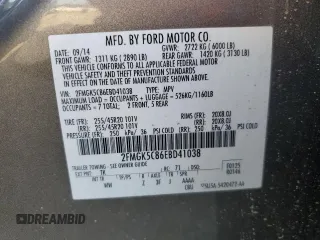 2014 Ford Flex SEL z VIN 2FMGK5C86EBD41038, wystawiony jako Copart lot #55609235 z przebiegiem 157 934 mil mil oraz Szkoda całkowita • Salvage title. Historia ofert i sprzedaży dostępna na DreamBid. Obrazek 13.