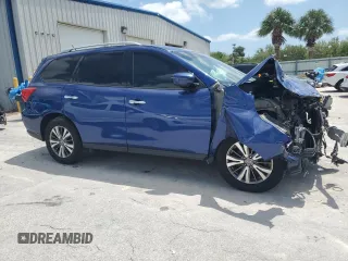 2018 Nissan Pathfinder Platinum with VIN 5N1DR2MM7JC664291, listed as a Copart auction lot 46748475 with 142,708 mi miles and Salvage title. Bid and sale history available at DreamBid. Image 4.