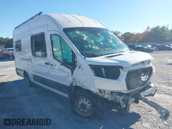 2022 Ford Transit Cargo with VIN 1FTBW3U85NKA01097, listed as a IAAI auction lot 41076643 with 24,786 mi miles and . Bid and sale history available at DreamBid. Image 1.