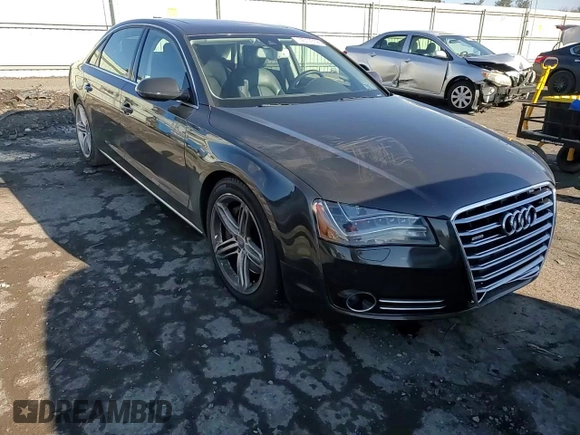 2012 Audi A8 with VIN WAURVAFD8CN004536, listed as a Copart auction lot 45173125 with 143,000 mi miles and Salvage title. Bid and sale history available at DreamBid. Image 11.