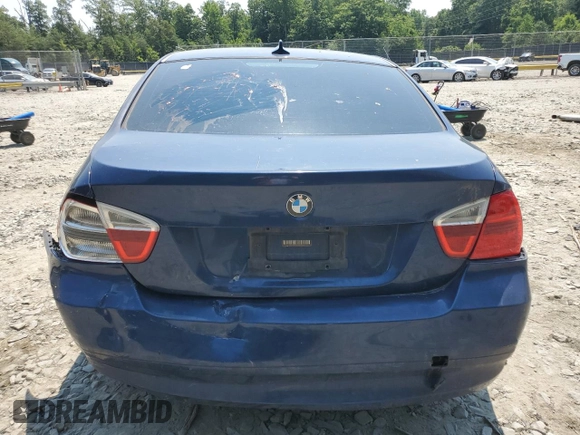 2006 BMW 3 Series 325i with VIN WBAVB13506PS66595, listed as a Copart auction lot 63195174 with 0 mi miles and Salvage Title. Bid and sale history available at carsss.com. Image 6.