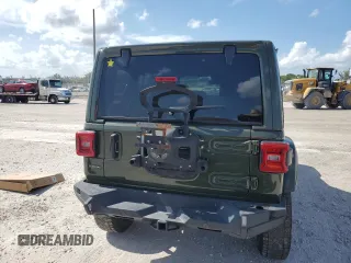 2021 Jeep Wrangler Unlimited Sahara Altitude with VIN 1C4HJXEM9MW596278, listed as a Copart auction lot 61005625 with 47,033 mi miles and Salvage title. Bid and sale history available at DreamBid. Image 6.