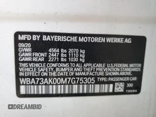 2021 BMW 2 Series 228i xDrive with VIN WBA73AK00M7G75305, listed as a Copart auction lot 43226895 with 38,598 mi miles and Salvage Title. Bid and sale history available at DreamBid. Image 15.