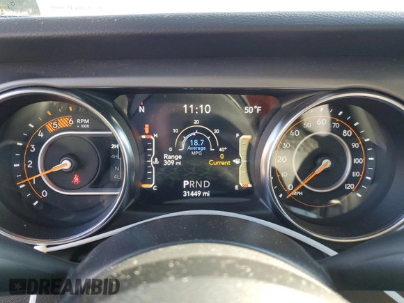 2022 Jeep Wrangler Unlimited Willys with VIN 1C4HJXDM4NW241859, listed as a Copart auction lot 42206205 with 31,449 mi miles and Salvage Title. Bid and sale history available at DreamBid. Image 9.
