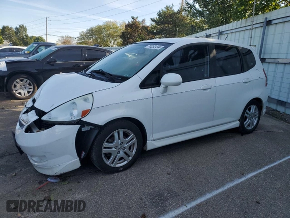 2007 Honda Fit Sport with VIN JHMGD386X7S048180, listed as a Copart auction lot 74252494 with 112,828 mi miles and Salvage Title. Bid and sale history available at carsss.com. Image 1.