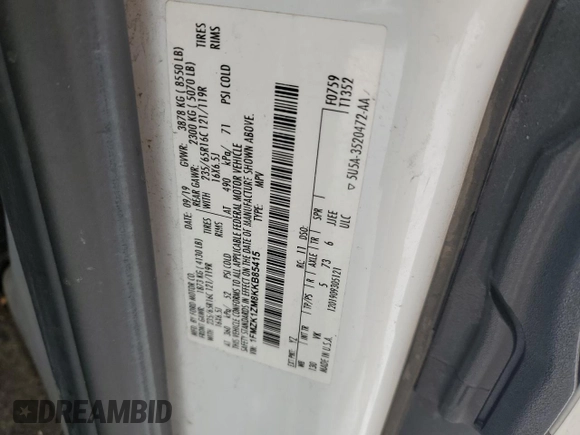2019 Ford Transit Passenger XL z VIN 1FMZK1ZM8KKB85415, wystawiony jako Copart lot #42512895 z przebiegiem 63 835 mil mil oraz Czysty tytuł • Clean title. Historia ofert i sprzedaży dostępna na DreamBid. Obrazek 13.