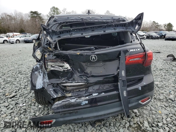 2015 Acura MDX Tech Pkg with VIN 5FRYD3H46FB002750, listed as a Copart auction lot 48331165 with 128,015 mi miles and Salvage Title. Bid and sale history available at carsss.com. Image 6.