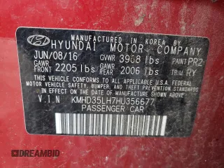2017 Hyundai Elantra z VIN KMHD35LH7HU356677, wystawiony jako Copart lot #47437115 z przebiegiem 106 473 mil mil oraz Szkoda całkowita • Salvage title. Historia ofert i sprzedaży dostępna na DreamBid. Obrazek 12.