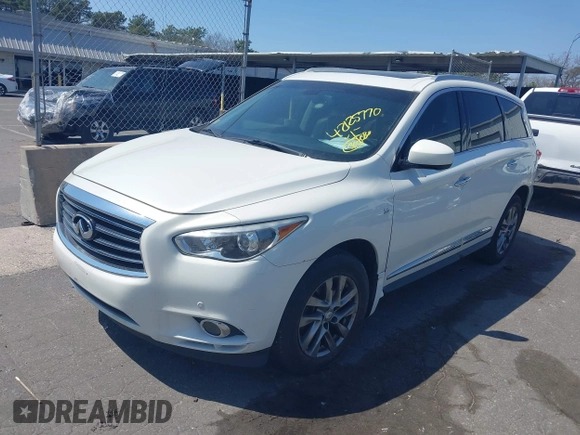2014 Infiniti QX60 with VIN 5N1AL0MM6EC545839, listed as a IAAI auction lot 42125770 with 83,327 mi miles. Bid and sale history available at carsss.com. Image 2.