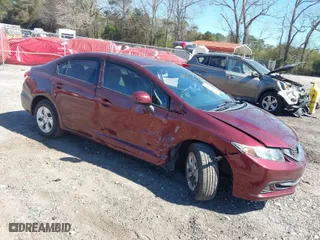 2013 Honda Civic Sdn LX with VIN 19XFB2F57DE096791, listed as a IAAI auction lot 41863226 with 78,173 mi miles. Bid and sale history available at carsss.com. Image 1.