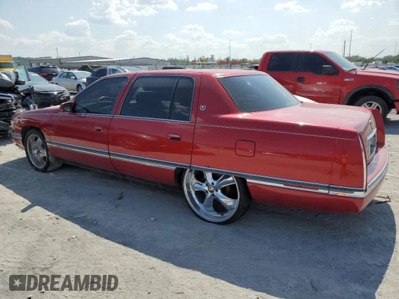 1995 Cadillac DeVille z VIN 1G6KD52B5SU263656, wystawiony jako Copart lot #83631284 z przebiegiem Nie podano mil oraz Szkoda całkowita • Salvage title. Historia ofert i sprzedaży dostępna na DreamBid. Obrazek 2.