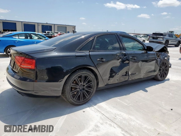2013 Audi A8 3.0L with VIN WAUAGAFD7DN015052, listed as a Copart auction lot 60095565 with Not provided miles and Salvage title. Bid and sale history available at DreamBid. Image 3.