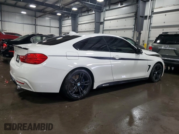 2014 BMW 4 Series 435i with VIN WBA3R1C52EK192076, listed as a Copart auction lot 60098595 with 89,504 mi miles and Salvage title. Bid and sale history available at DreamBid. Image 3.