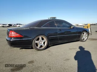2002 Mercedes-Benz CL with VIN WDBPJ75J32A023824, listed as a Copart auction lot 77254134 with 187,807 mi miles and Salvage Title. Bid and sale history available at carsss.com. Image 3.