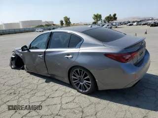 2022 Infiniti Q50 Red Sport 400 with VIN JN1FV7DP6NM370089, listed as a Copart auction lot 59700995 with 24,278 mi miles and Salvage title. Bid and sale history available at DreamBid. Image 2.