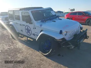 2019 Jeep Wrangler Unlimited Sahara with VIN 1C4HJXEN5KW682337, listed as a IAAI auction lot 41001296 with 61,255 mi miles and . Bid and sale history available at DreamBid. Image 1.