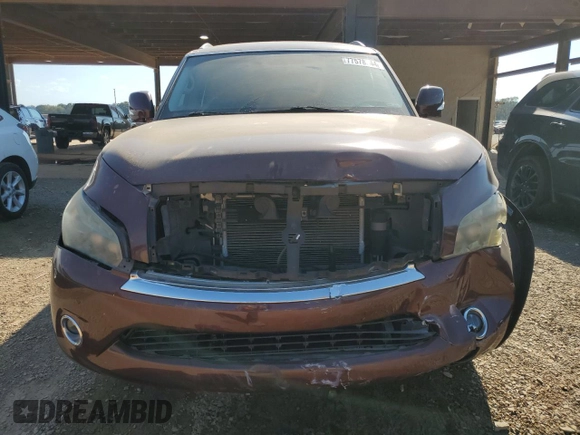 2012 Infiniti QX56 7-passenger with VIN JN8AZ2NF8C9515139, listed as a Copart auction lot 77578344 with 81,886 mi miles and Salvage Title. Bid and sale history available at carsss.com. Image 5.