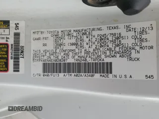 2014 Toyota Tacoma with VIN 5TFPX4EN4EX020207, listed as a Copart auction lot 58547595 with 260,381 mi miles and Salvage title. Bid and sale history available at DreamBid. Image 12.