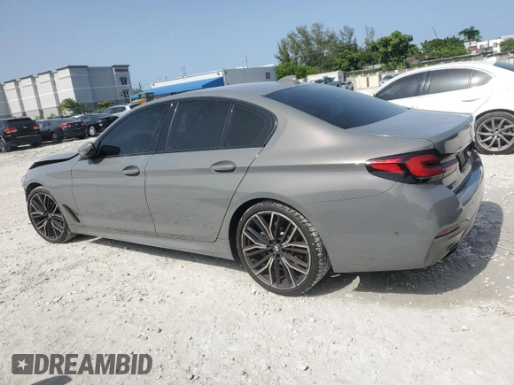 2021 BMW 5 Series 530i with VIN WBA53BH01MCF81039, listed as a Copart auction lot 59368965 with 49,760 mi miles and Salvage title. Bid and sale history available at DreamBid. Image 2.