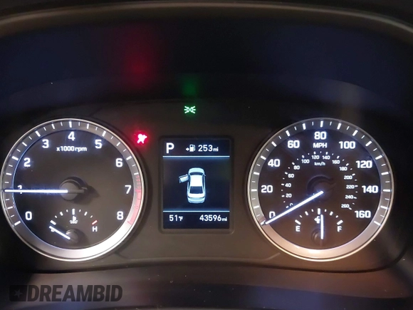 2019 Hyundai Sonata SE with VIN 5NPE24AF6KH817599, listed as a IAAI auction lot 41767384 with 43,596 mi miles and . Bid and sale history available at carsss.com. Image 7.