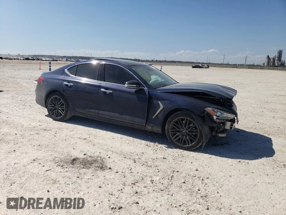 2019 Genesis G70 Advanced with VIN KMTG34LA0KU017086, listed as a Copart auction lot 47943445 with 87,692 mi miles and Salvage title. Bid and sale history available at DreamBid. Image 4.