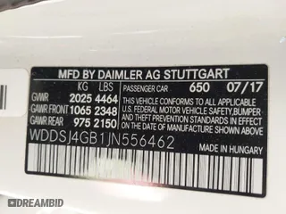 2018 Mercedes-Benz CLA with VIN WDDSJ4GB1JN556462, listed as a IAAI auction lot 41821553 with NaN miles. Bid and sale history available at carsss.com. Image 9.