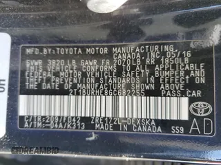 2016 Toyota Corolla L with VIN 2T1BURHE8GC682255, listed as a Copart auction lot 50196565 with 135,354 mi miles and Salvage Title. Bid and sale history available at DreamBid. Image 12.