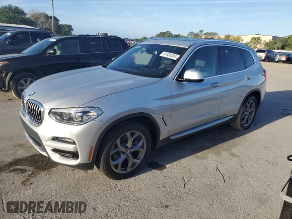 2021 BMW X3 sDrive30i z VIN 5UXTY3C01M9F59546, wystawiony jako Copart lot #51930365 z przebiegiem 155 537 mil mil oraz Czysty tytuł • Clean title. Historia ofert i sprzedaży dostępna na DreamBid. Obrazek 1.
