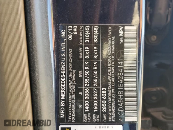 2014 Mercedes-Benz M 350 z VIN 4JGDA5HB1EA284141, wystawiony jako Copart lot #56667235 z przebiegiem 271 236 mil mil oraz Szkoda całkowita • Salvage title. Historia ofert i sprzedaży dostępna na DreamBid. Obrazek 14.