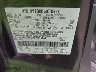 2009 Ford Escape XLT with VIN 1FMCU93GX9KD11544, listed as a IAAI auction lot 41668099 with 1 mi miles. Bid and sale history available at carsss.com. Image 9.