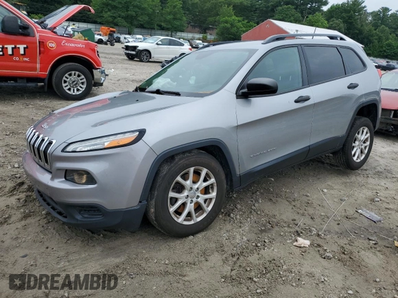 2016 Jeep Cherokee Sport with VIN 1C4PJMAB8GW286111, listed as a Copart auction lot 64189715 with 96,138 mi miles and Salvage title. Bid and sale history available at DreamBid. Image 1.