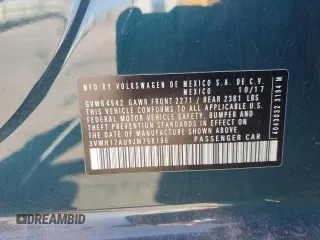 2018 Volkswagen Golf S z VIN 3VWH17AU9JM758196, wystawiony jako Copart lot #54562715 z przebiegiem 60 091 mil mil oraz Szkoda całkowita • Salvage title. Historia ofert i sprzedaży dostępna na DreamBid. Obrazek 12.