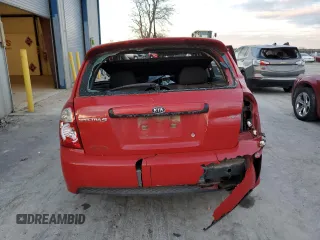 2009 Kia Spectra with VIN KNAFE241295023187, listed as a Copart auction lot 48707524 with 0 mi miles and Salvage Title. Bid and sale history available at carsss.com. Image 6.