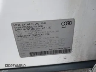2013 Audi Q5 Premium Plus with VIN WA1LFAFPXDA022071, listed as a IAAI auction lot 41669993 with 201,151 mi miles and . Bid and sale history available at DreamBid. Image 9.