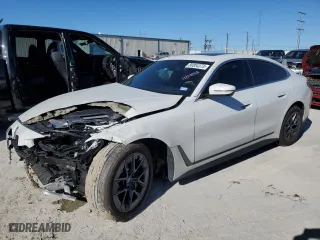 2023 BMW i4 eDrive40 with VIN WBY73AW0XPFR29122, listed as a Copart auction lot 80804373 with 1,582 mi miles. Bid and sale history available at carsss.com. Image 1.
