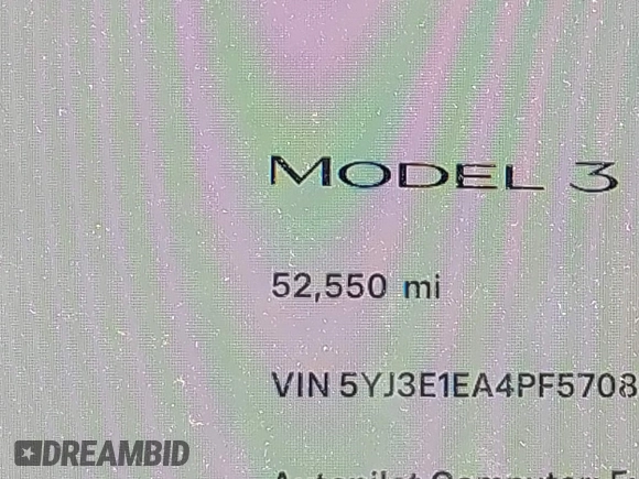 2023 Tesla Model 3 с VIN 5YJ3E1EA4PF570830, выставлен на аукционе IAAI как лот 41947821 с пробегом 52 550 миль миль и . История ставок и продаж доступна на DreamBid. Изображение 16.