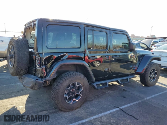 2022 Jeep Wrangler Unlimited Rubicon with VIN 1C4JJXR64NW198894, listed as a Copart auction lot 49899255 with 25,120 mi miles and Salvage title. Bid and sale history available at DreamBid. Image 3.