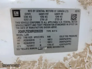 2015 GMC Terrain SLT with VIN 2GKFLTE38F6295228, listed as a Copart auction lot 52304575 with 0 mi miles and Salvage Title. Bid and sale history available at carsss.com. Image 14.