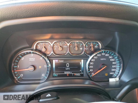 2017 Chevrolet Silverado 1500 LTZ with VIN 3GCPCSEC3HG364554, listed as a Copart auction lot 87268504 with 92,934 mi miles and Salvage Title. Bid and sale history available at DreamBid. Image 9.