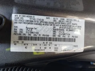 2012 Ford Focus Titanium with VIN 1FAHP3N27CL354309, listed as a IAAI auction lot 40818730 with 155,107 mi miles and . Bid and sale history available at carsss.com. Image 9.