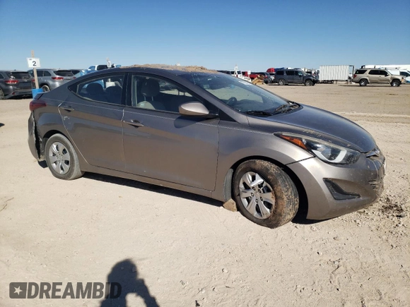 2016 Hyundai Elantra SE with VIN 5NPDH4AE8GH782749, listed as a Copart auction lot 47066475 with 100,352 mi miles and Salvage Title. Bid and sale history available at carsss.com. Image 4.
