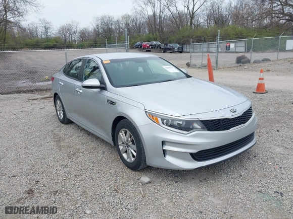 2018 Kia Optima LX with VIN 5XXGT4L38JG179861, listed as a IAAI auction lot 42000255 with 87,530 mi miles. Bid and sale history available at carsss.com. Image 1.