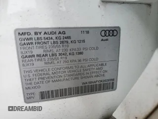 2019 Audi Q5 Premium Plus z VIN WA1BNAFY3K2028356, wystawiony jako Copart lot #57721845 z przebiegiem Nie podano mil oraz Szkoda całkowita • Salvage title. Historia ofert i sprzedaży dostępna na DreamBid. Obrazek 14.