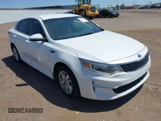 2016 Kia Optima LX z VIN 5XXGT4L33GG033022, wystawiony jako IAAI lot #41981693 z przebiegiem 137 996 mil mil oraz . Historia ofert i sprzedaży dostępna na DreamBid. Obrazek 1.