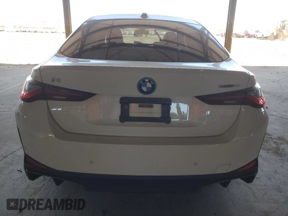 2023 BMW i4 eDrive35 with VIN WBY43AW01PFR40853, listed as a Copart auction lot 54170134 with 3,829 mi miles. Bid and sale history available at carsss.com. Image 6.