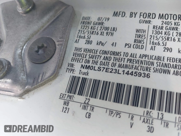 2020 Ford Transit Connect XL с VIN NM0LS7E23L1445936, выставлен на аукционе IAAI как лот 42427118 с пробегом 65 432 миль миль и . История ставок и продаж доступна на DreamBid. Изображение 9.