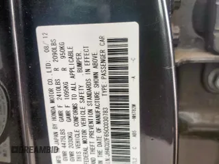 2012 Acura TSX Tech Pkg with VIN JH4CU2F65CC030783, listed as a Copart auction lot 55764515 with 186,970 mi miles and Clean Title. Bid and sale history available at carsss.com. Image 12.