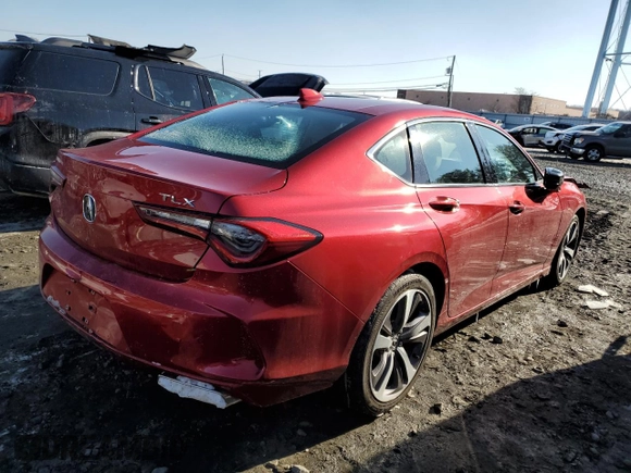 2021 Acura TLX w/Advance Package with VIN 19UUB5F61MA007898, listed as a Copart auction lot 42235475 with 37,358 mi miles and Salvage Title. Bid and sale history available at carsss.com. Image 3.